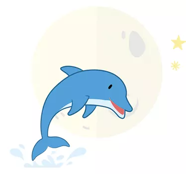 Samolepka na delfíny a zvieratá na mesiaci - Tenstickers