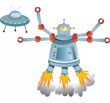 Samolepka na stenu s inváziou pre robotov - Tenstickers