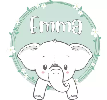 Slon s menovkou zo sklenených dverí - Tenstickers