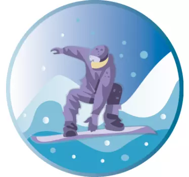 Snowboard v kruhu nástenné dekorácie - Tenstickers