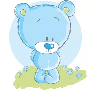 štítok detský modrý medvedík - Tenstickers