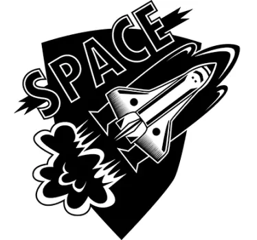 Vesmírna nálepka koncept štartu rakety - Tenstickers