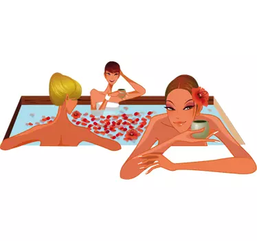ženy v jacuzzi nálepke - Tenstickers