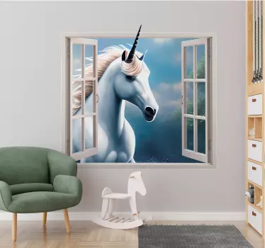 3d nálepka na okno jednorožca - Tenstickers