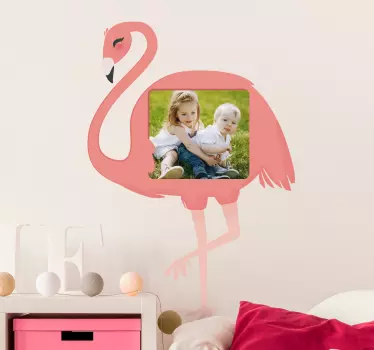 Nálepka pre deti držiak na fotografie s plameniakmi - Tenstickers
