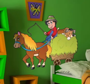 Nálepka s farmárom a koňmi pre deti - Tenstickers