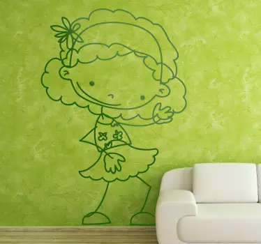Nálepka pre deti roztomilá kreslená dievčina - Tenstickers
