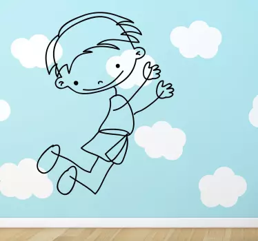 Nálepka skákajúceho chlapca - Tenstickers