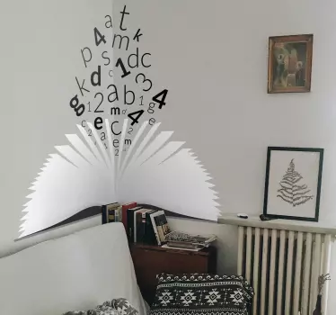 Nálepka s nástennou čelo otvorenej knihy - Tenstickers