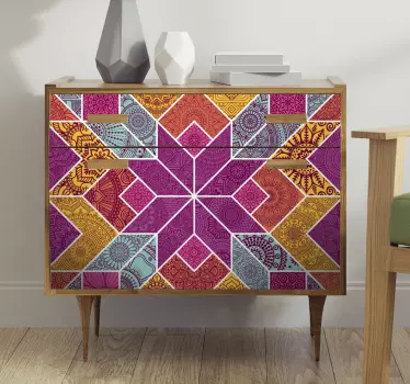 Nálepka s mozaikovým nábytkom paisley - Tenstickers