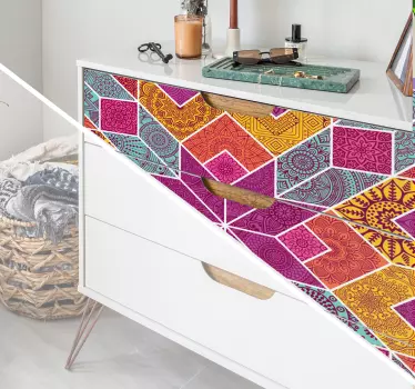 Nálepka s mozaikovým nábytkom paisley - Tenstickers