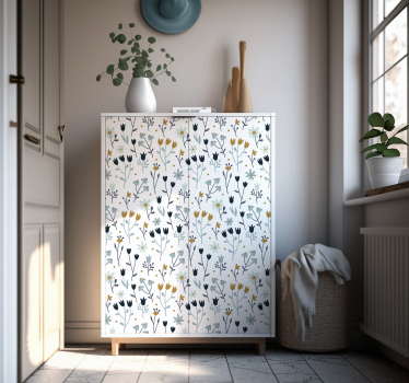 nálepky na nábytok minimálne kvety - Tenstickers