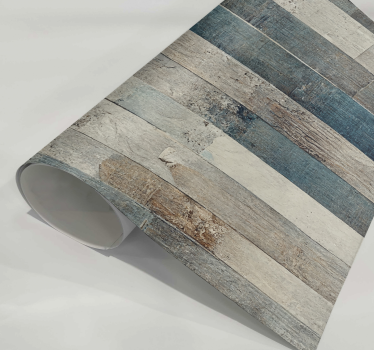 nálepky na nábytok madera envejecida tonos azul - Tenstickers