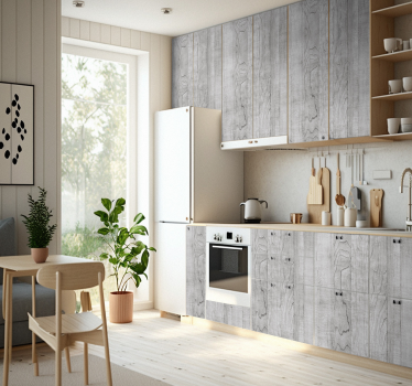 nálepky na nábytok madera gris - Tenstickers