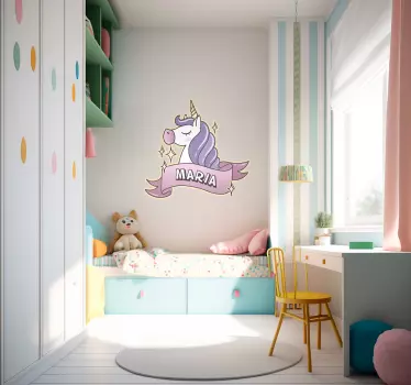Nálepka s menom unicorn wall - Tenstickers