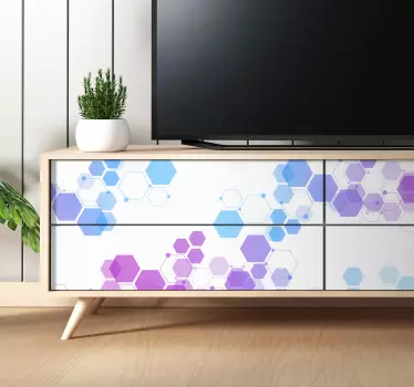 Abstraktné nálepky na nábytok šesťuholníky - Tenstickers