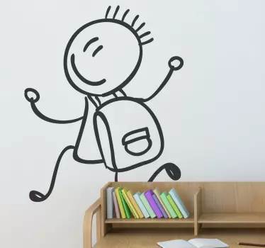 Nálepka so študentskou taškou pre deti - Tenstickers