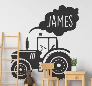 Silueta traktor s vlastným menom hráča obtlačok - Tenstickers