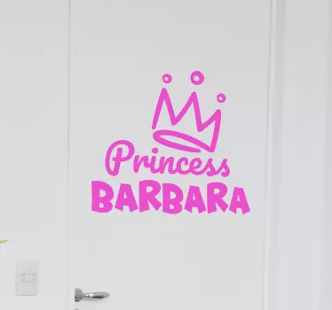 Princezná koruna s nálepkou na sklenené dvere - Tenstickers
