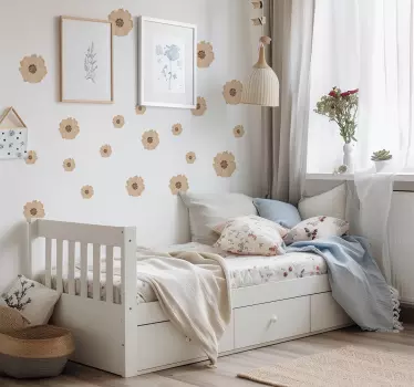 Ilustrovane nalepky na stenu boho kvety - Tenstickers