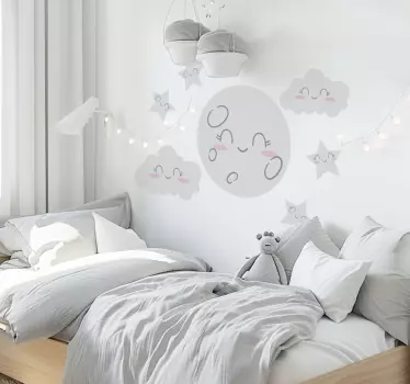 nalepky na stenu vesmir nádherné hviezdy a mesiac - Tenstickers