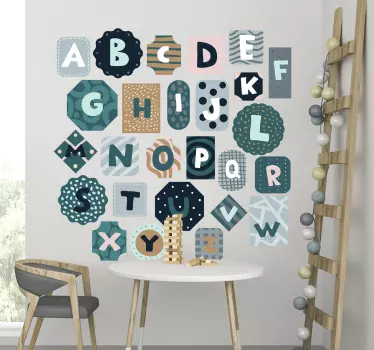 Abeceda nordic style abeceda nástenné nálepky - Tenstickers