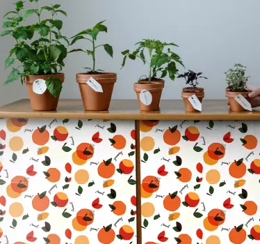 Abstraktné báječné pomaranče obtisky pre nábytok - Tenstickers