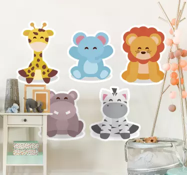 Afrika zviera ilustrácie nástenné umenie obtlačky - Tenstickers