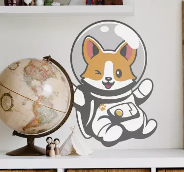 Anime corgi astronaut ilustrácie nástenné umenie - Tenstickers