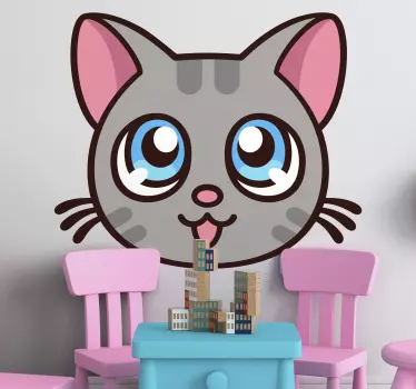 Anime roztomilý mačka karikatúra fototapeta - Tenstickers