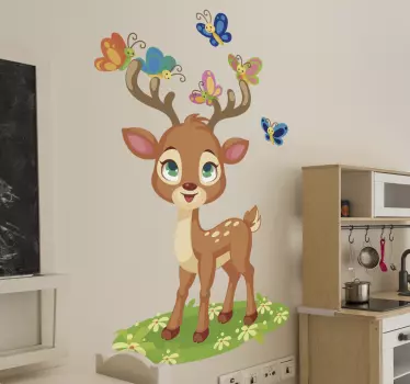 Animovaný jeleň ilustrácie nástenné umenie - Tenstickers