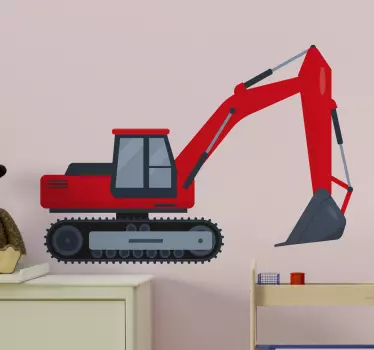 Bager pre deti detská spálňa samolepka na stenu - Tenstickers