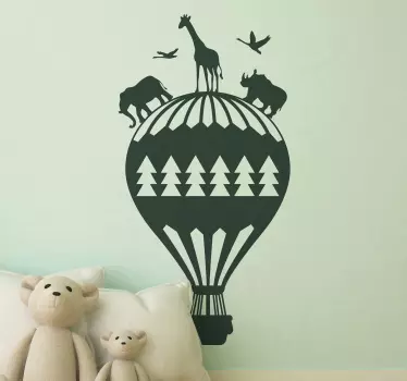 Balón s pomenovaním jungle zvieratá detská izba obtisky - Tenstickers