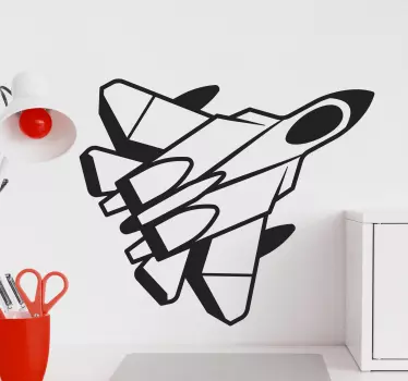 Bojová stíhačka s ilustráciou na stenu - Tenstickers