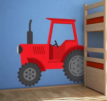 červená nálepka na stenu traktora - Tenstickers