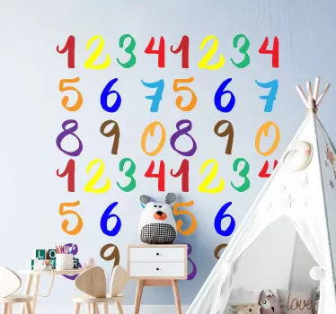 čísla konfety vzdelávací obtlačok - Tenstickers
