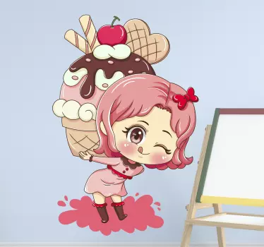 Cupcake anime karikatúra samolepka na stenu - Tenstickers