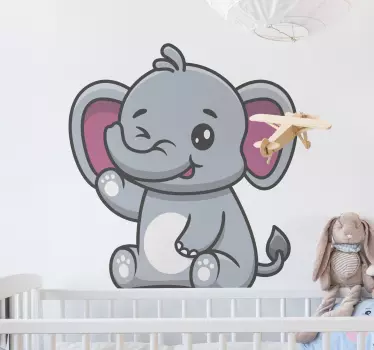 Dekorácia na stenu zvieraťa slona - Tenstickers