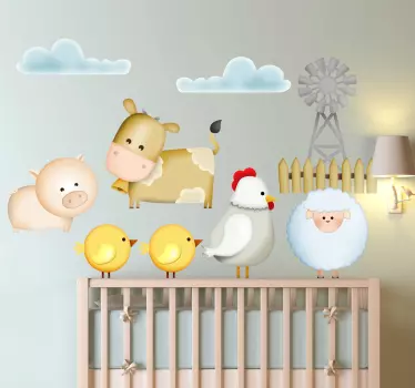 Deti obtisky zvierat hospodárskych zvierat - Tenstickers