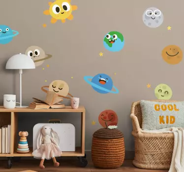 Deti zábavné plagáty nálepky na planéte - Tenstickers