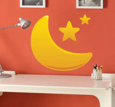 Deti zlatý mesiac a hviezdy obtlačok - Tenstickers