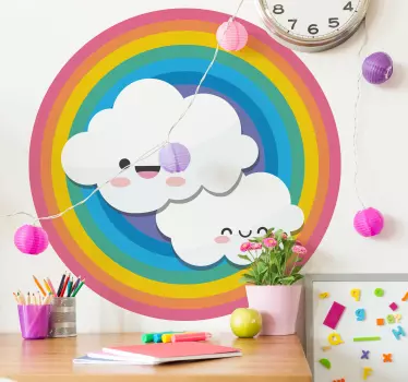 Detská dúha a mraky ilustračné obtisky - Tenstickers