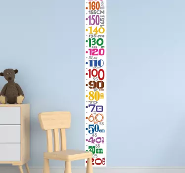 Detské metre čísla výškový graf nálepka na stenu - Tenstickers