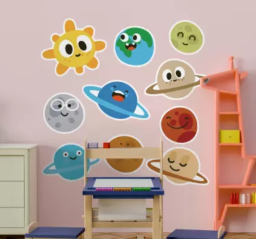 Detské planéty ilustrácie nástenné umenie - Tenstickers