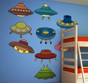 Detské samolepky na stenu ufos - Tenstickers