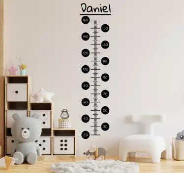 detsky meter na stenu čierna minimalistická - Tenstickers