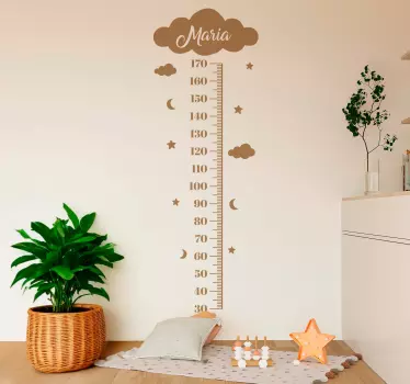 detsky meter na stenu oblaky s hviezdami - Tenstickers