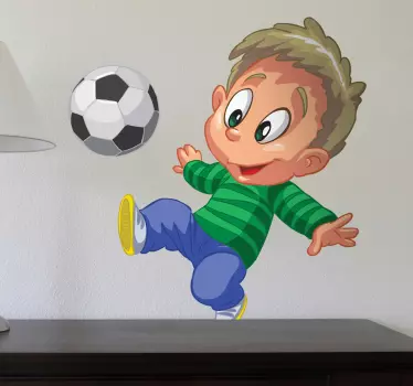 Dieťa hrá futbalovú nálepku - Tenstickers