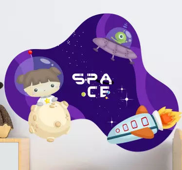 Dievča v obtisku ilustračného priestoru - Tenstickers