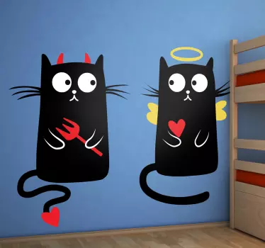 Dobrá mačka nálepka na zlú mačku - Tenstickers